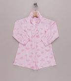 Vestido em plush rosa claro e rosa