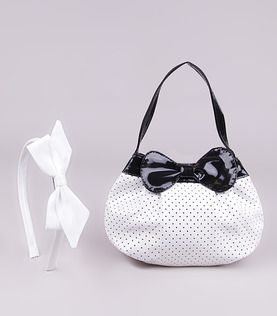 Bolsa de poá branca e preta