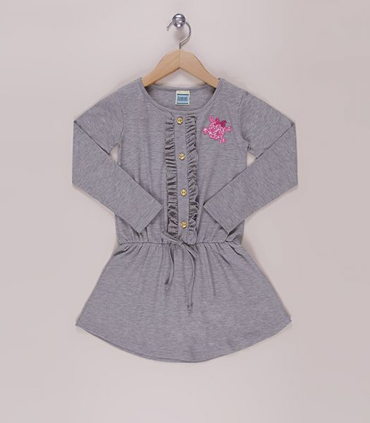 Vestido cinza mescla caveirinha