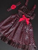 Vestido de poá preto e vermelho