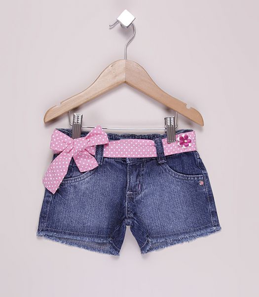 Short jeans com faixa pink