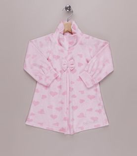 Vestido em plush rosa claro e rosa