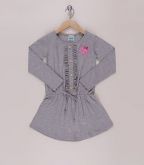 Vestido cinza mescla caveirinha