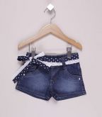 Short jeans faixa azul marinho
